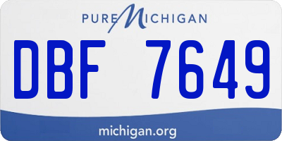 MI license plate DBF7649
