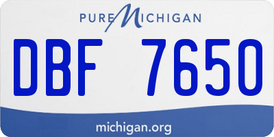 MI license plate DBF7650