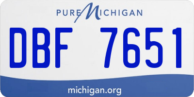 MI license plate DBF7651