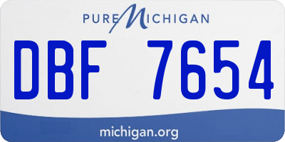 MI license plate DBF7654