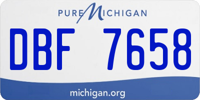 MI license plate DBF7658