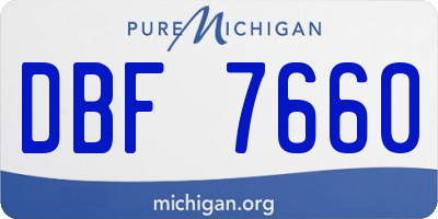 MI license plate DBF7660