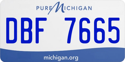 MI license plate DBF7665