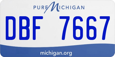 MI license plate DBF7667
