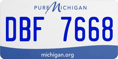 MI license plate DBF7668