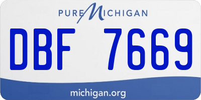 MI license plate DBF7669