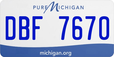 MI license plate DBF7670