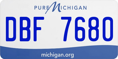 MI license plate DBF7680