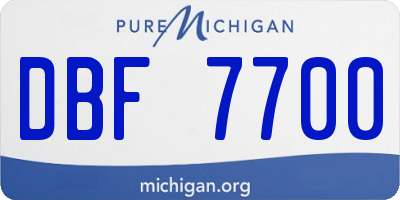 MI license plate DBF7700