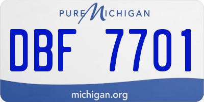 MI license plate DBF7701
