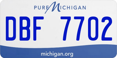 MI license plate DBF7702