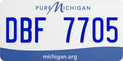 MI license plate DBF7705