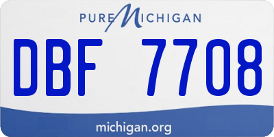 MI license plate DBF7708
