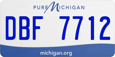 MI license plate DBF7712