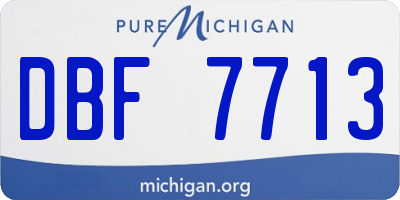 MI license plate DBF7713
