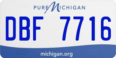 MI license plate DBF7716
