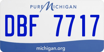 MI license plate DBF7717