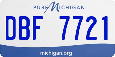 MI license plate DBF7721