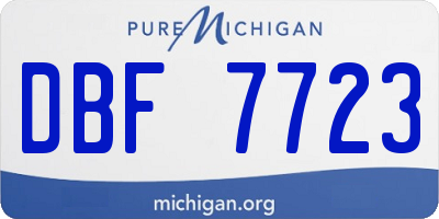 MI license plate DBF7723