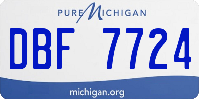 MI license plate DBF7724