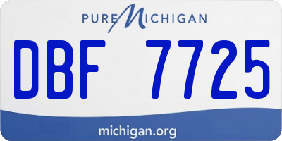 MI license plate DBF7725