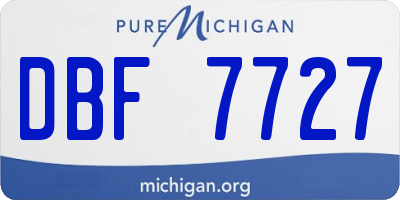 MI license plate DBF7727