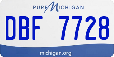 MI license plate DBF7728