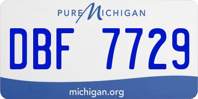 MI license plate DBF7729