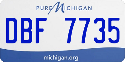 MI license plate DBF7735