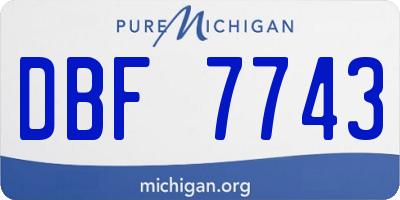 MI license plate DBF7743