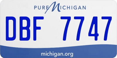 MI license plate DBF7747
