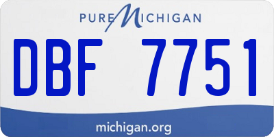 MI license plate DBF7751