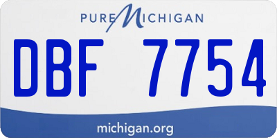 MI license plate DBF7754