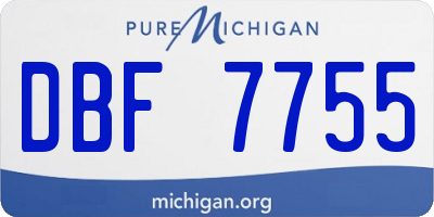 MI license plate DBF7755