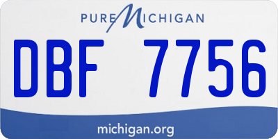 MI license plate DBF7756
