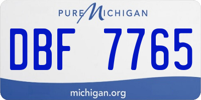 MI license plate DBF7765