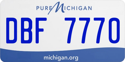 MI license plate DBF7770