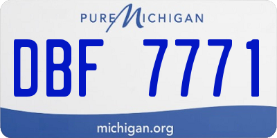 MI license plate DBF7771