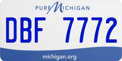 MI license plate DBF7772