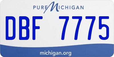 MI license plate DBF7775