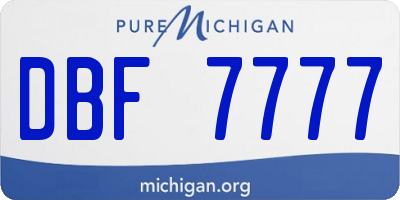 MI license plate DBF7777