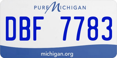 MI license plate DBF7783
