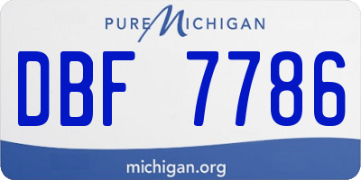 MI license plate DBF7786