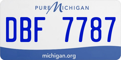 MI license plate DBF7787