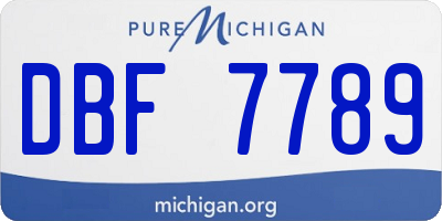 MI license plate DBF7789