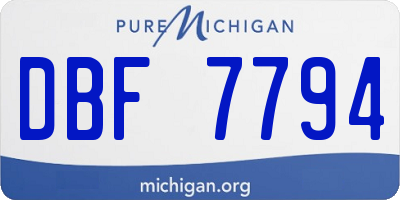 MI license plate DBF7794