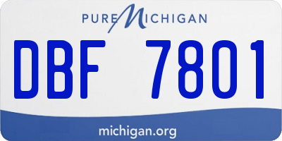 MI license plate DBF7801
