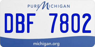 MI license plate DBF7802