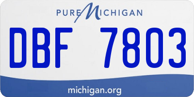 MI license plate DBF7803