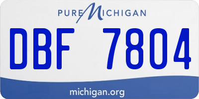 MI license plate DBF7804